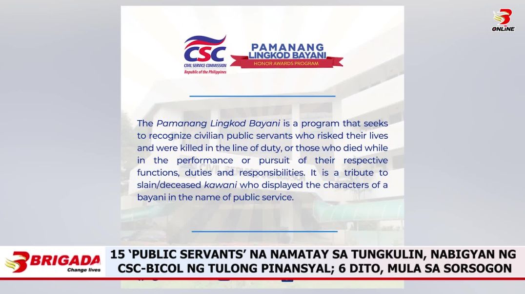 15 ‘public servants’ na namatay sa tungkulin, nabigyan ng CSC-Bicol ng tulong pinansyal; 6 dito, mul