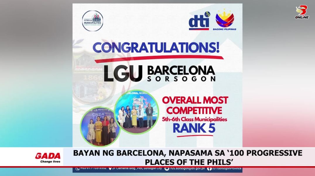 Bayan ng Barcelona, napasama sa ‘100 Progressive Places of the Philippines’