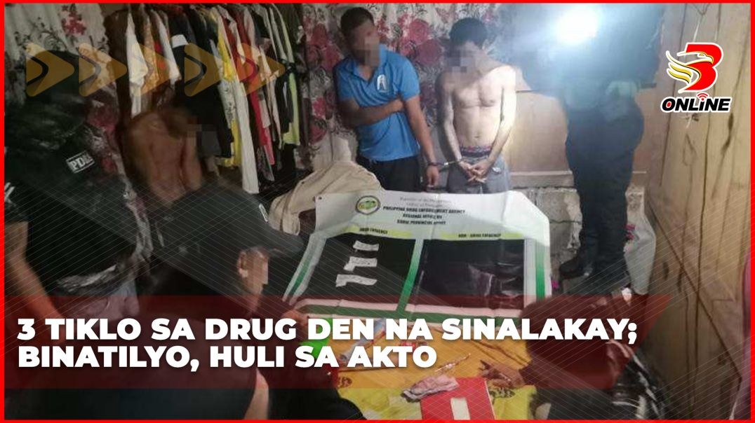 3 tiklo sa drug den na sinalakay;Binatilyo, huli sa akto