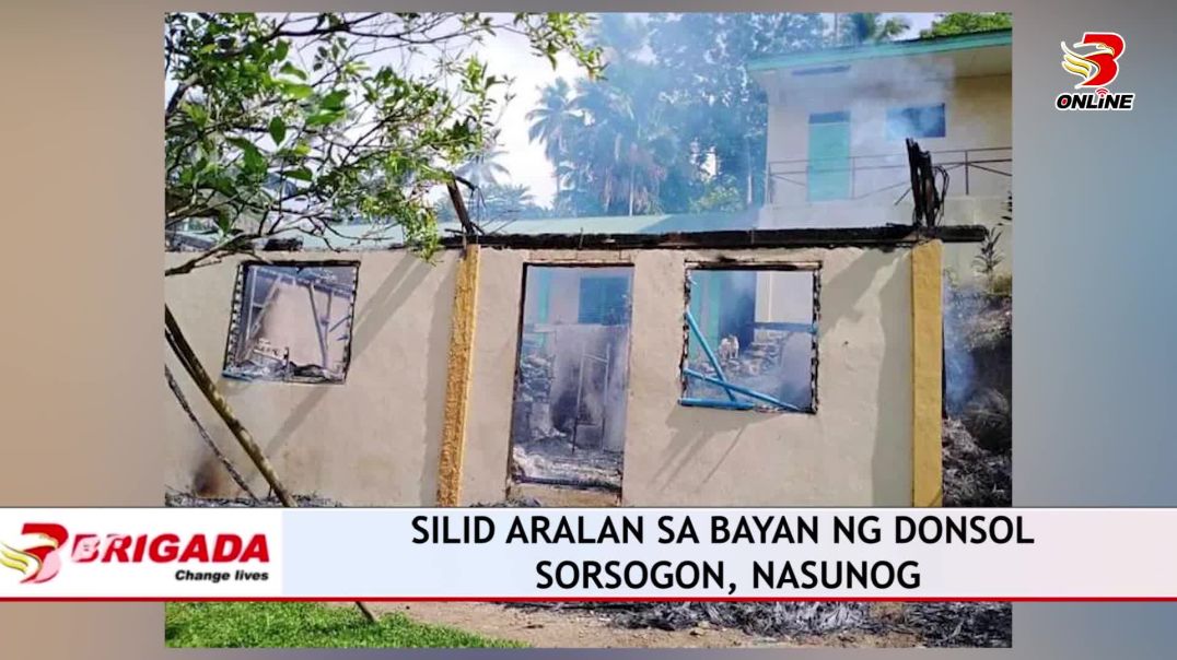 ⁣⁣Silid aralan sa bayan ng Donsol Sorsogon, nasunog