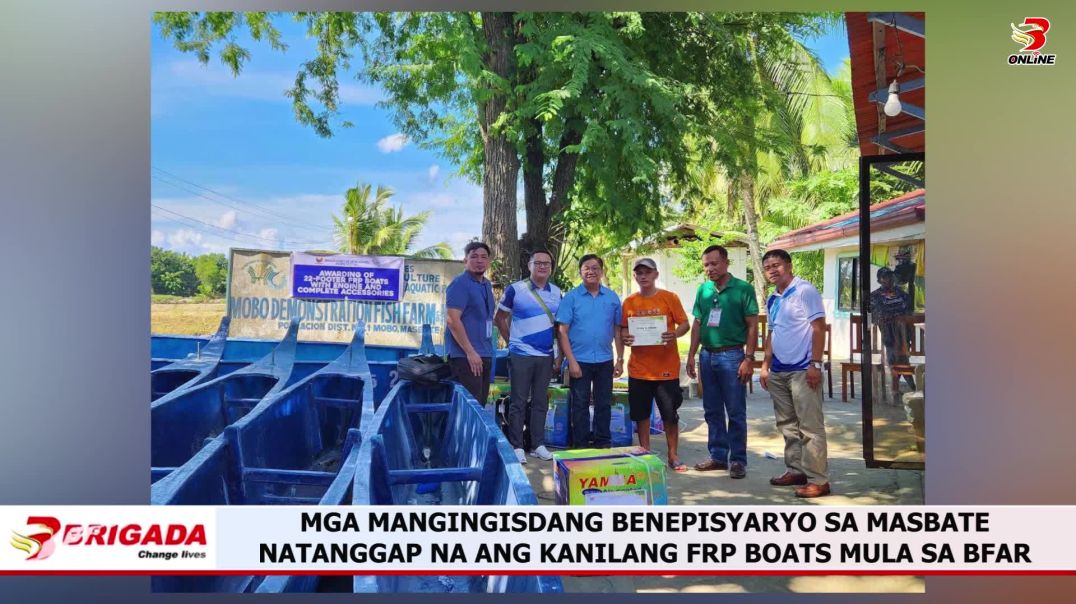Mga mangingisdang benepisyaryo sa Masbate natanggap na ang kanilang frp boats mula sa BFAR