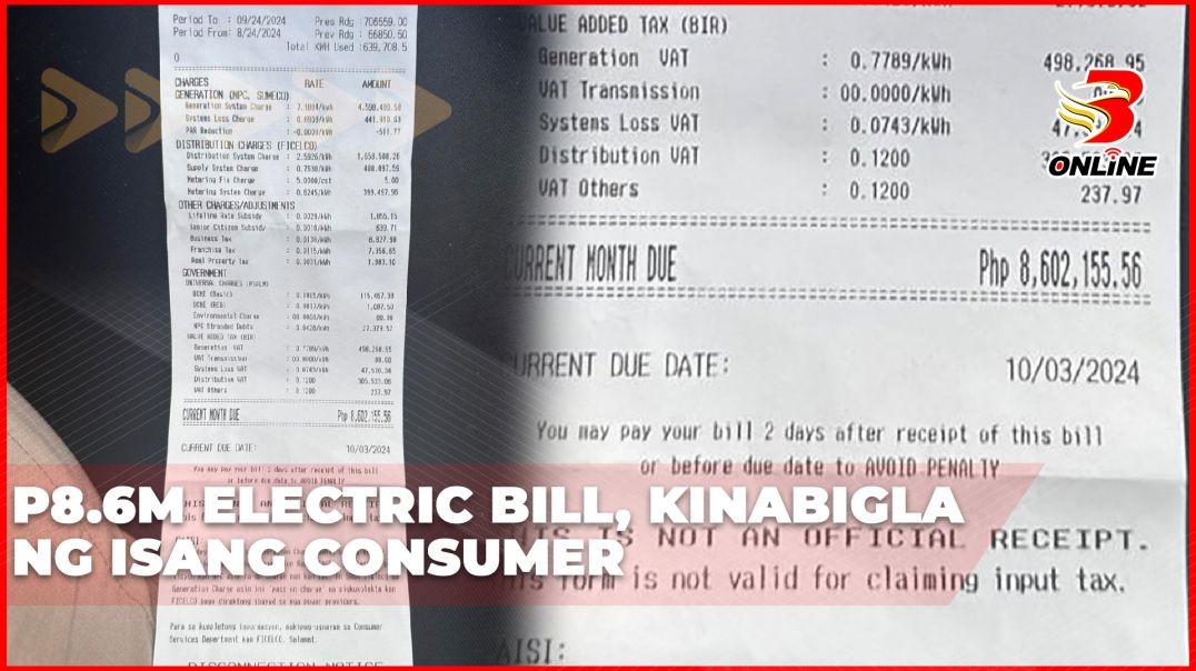 ⁣P8.6M electric bill, kinabigla ng isang consumer