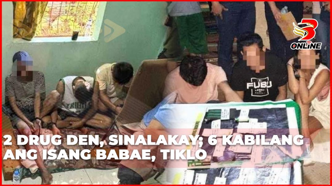 2 drug den, sinalakay; 6 kabilang ang isang babae, tiklo
