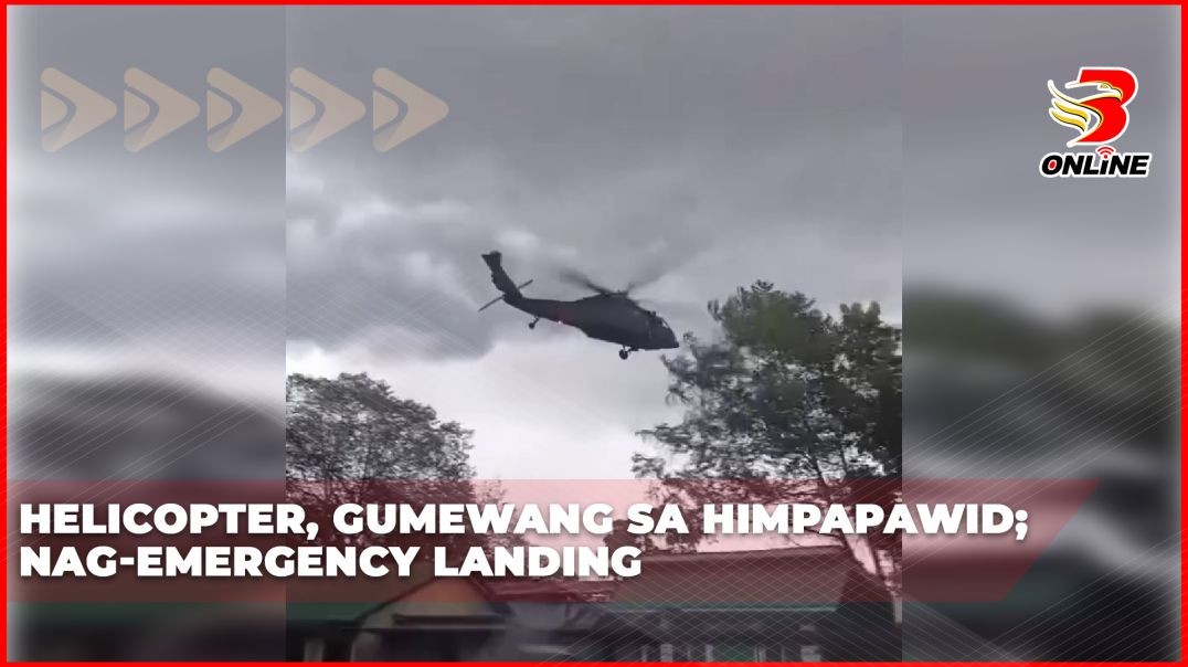 Helicopter, gumewang sa himpapawid; nag-emergency landing