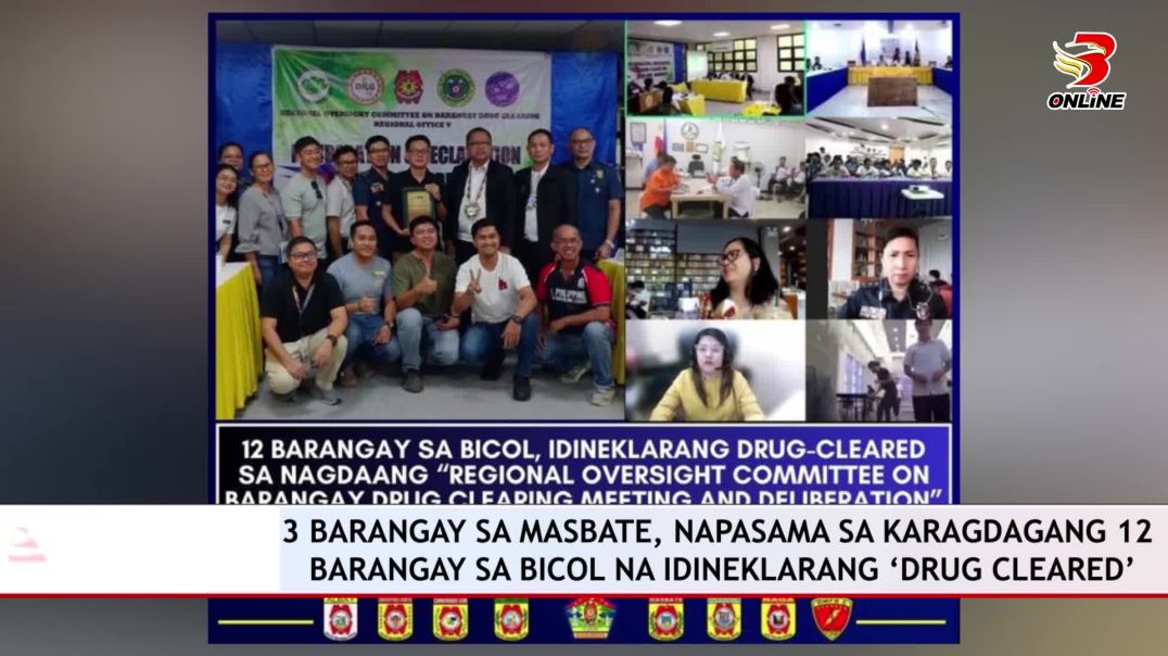 ⁣3 barangay sa Masbate, napasama sa karagdagang 12 barangay sa Bicol na idineklarang ‘drug cleared’