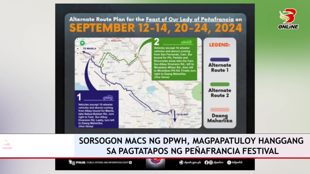⁣Sorsogon MACs ng DPWH, magpapatuloy hanggang sa pagtatapos ng Peñafrancia Festival