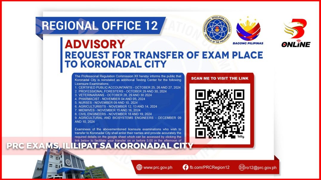 PRC exams, llilipat sa Koronadal City