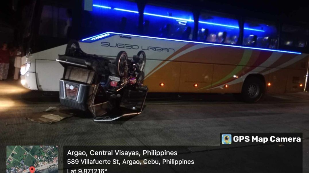 Tricycle driver, tumilapon at pumailalim sa bus