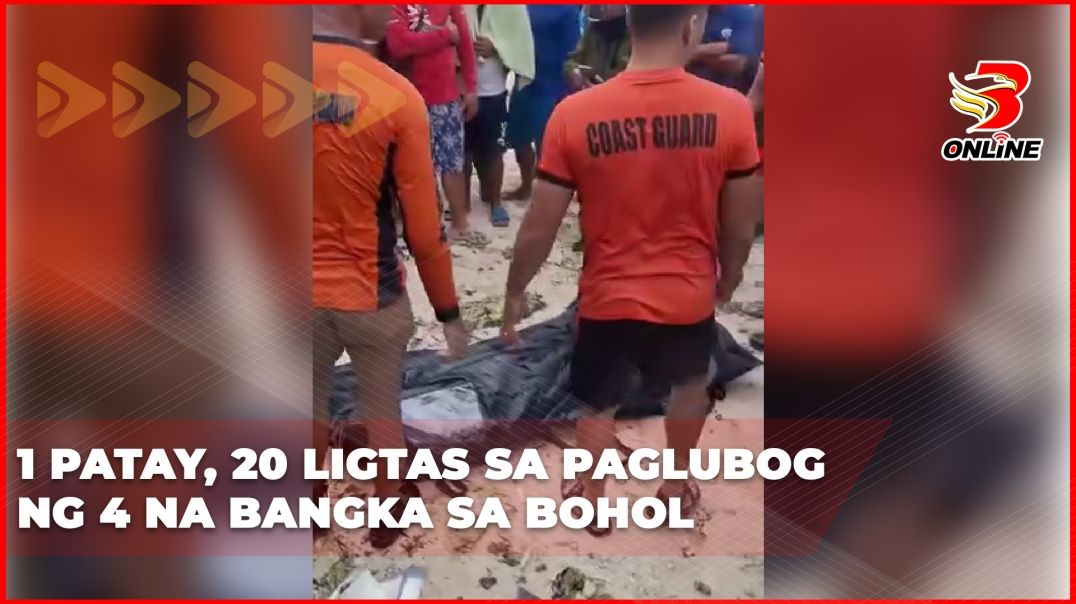 ⁣1 patay, 20 ligtas sa paglubog ng 4 na bangka sa Bohol