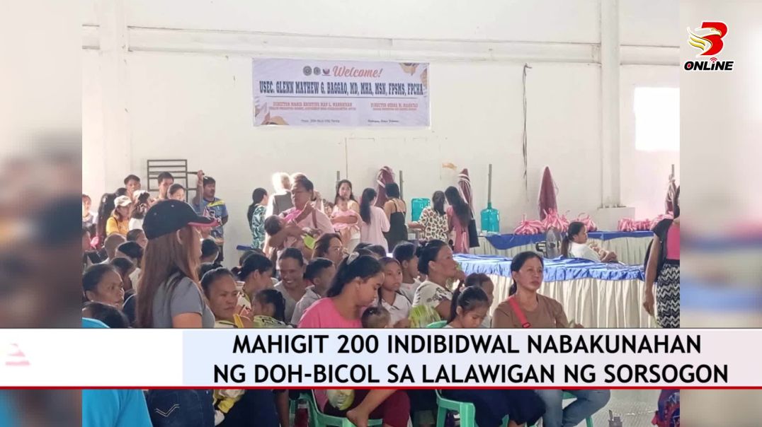 Mahigit 200 indibidwal nabakunahan ng DOH-Bicol sa lalawigan ng Sorsogon