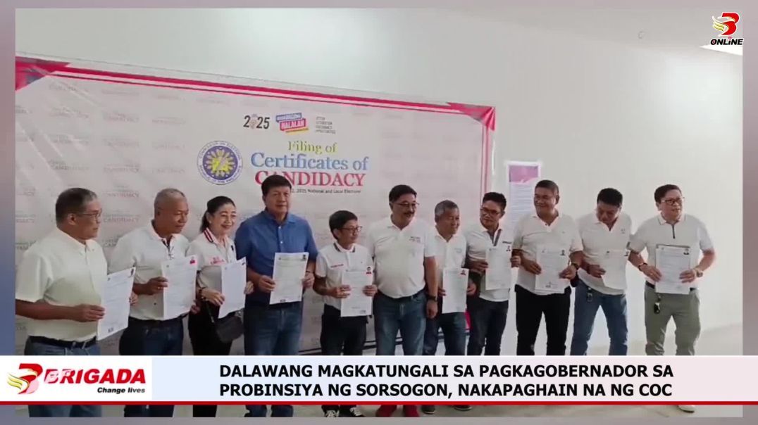 ⁣Dalawang Magkatungali sa Pagkagobernador sa Probinsiya ng Sorsogon, Nakapaghain na ng COC