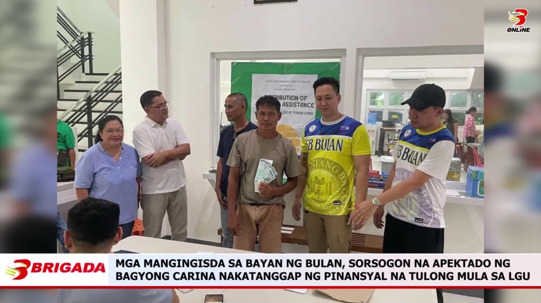 Mga Mangingisda sa Bayan ng Bulan, Sorsogon na Apektado ng Bagyong Carina Nakatanggap ng Pinansyal n
