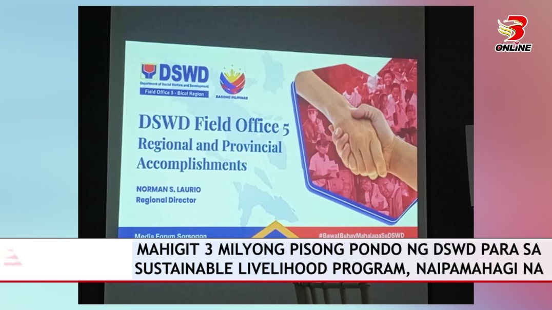 ⁣Mahigit 3 milyong pisong pondo ng DSWD para sa Sustainable Livelihood Program, naipamahagi na