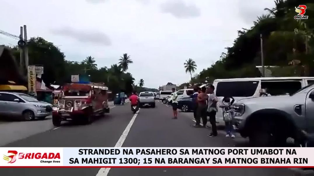 ⁣Stranded na pasahero sa Matnog Port umabot na sa mahigit 1300; 15 na barangay sa Matnog binaha rin