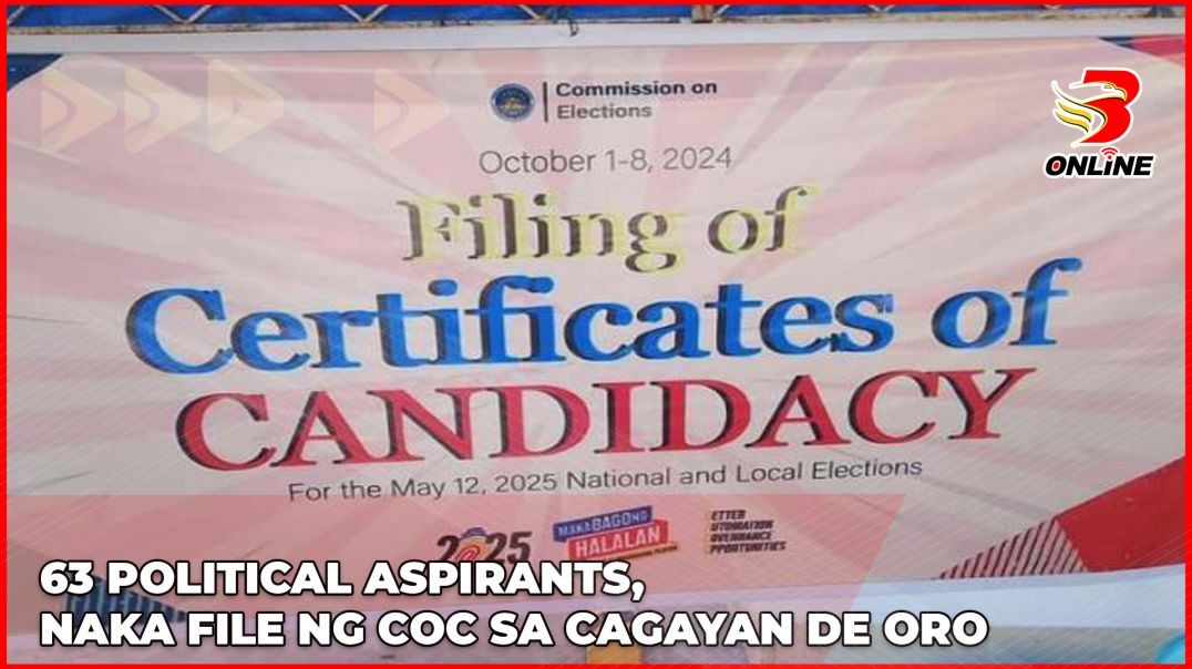 63 political aspirants ng Cagayan de Oro, naka-file ng COC