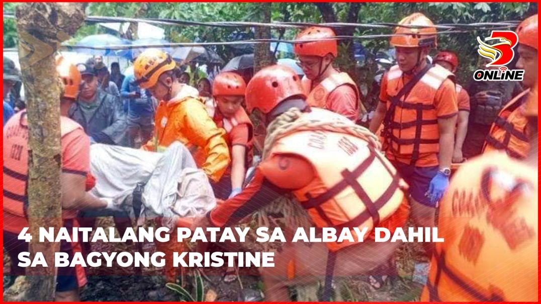 ⁣4 naitalang patay sa Albay dahil sa bagyong Kristine