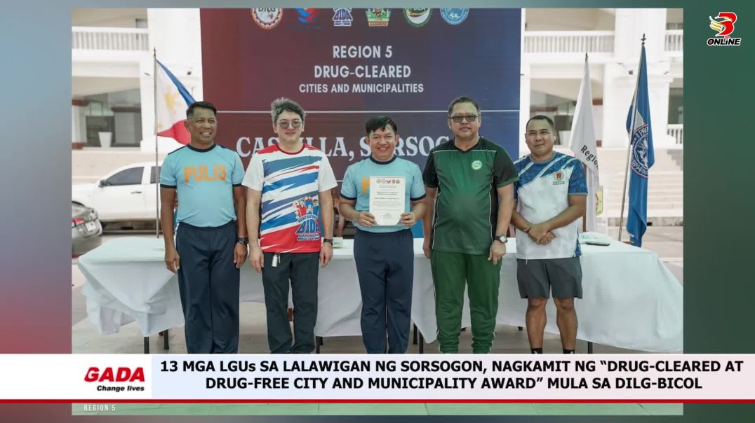 13 mga LGU’S sa lalawigan ng Sorsogon, nagkamit ng “Drug-cleared at Drug-free City and Municipality 