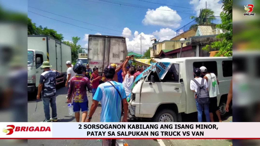 2 Sorsoganon Kabilang ang Isang Minor, Patay sa Salpukan ng Truck vs Van