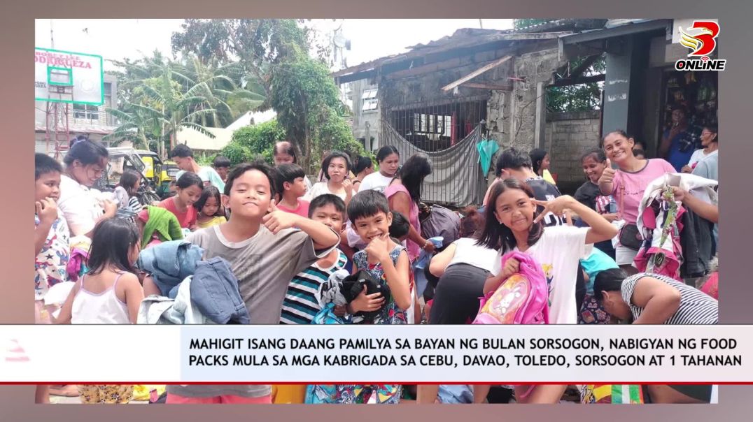 Mahigit isang daang pamilya sa bayan ng Bulan Sorsogon, nabigyan ng food packs mula sa mga kabrigada