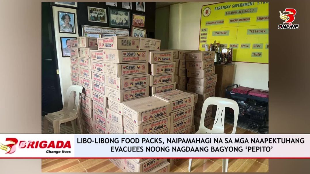 ⁣Libo-Libong Food Packs, Naipamahagi na sa mga Naapektuhang Evacuees Noong Nagdaang Bagyong ‘Pepito’