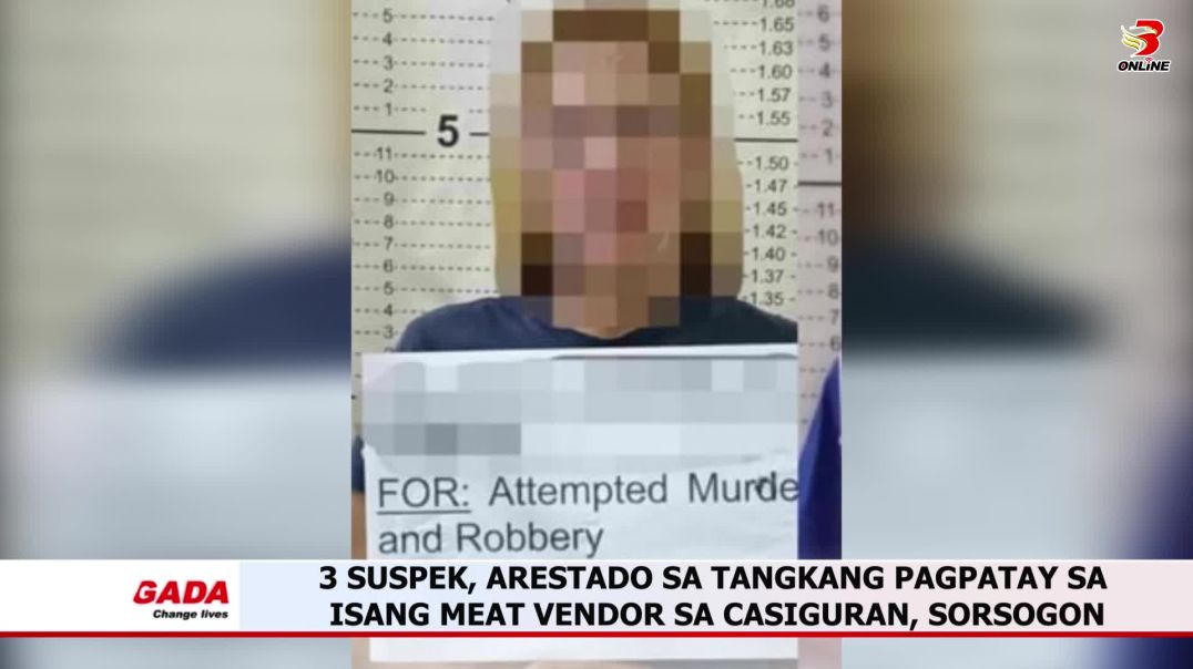 ⁣3 suspek, arestado sa tangkang pagpatay sa isang meat vendor sa Casiguran, Sorsogon