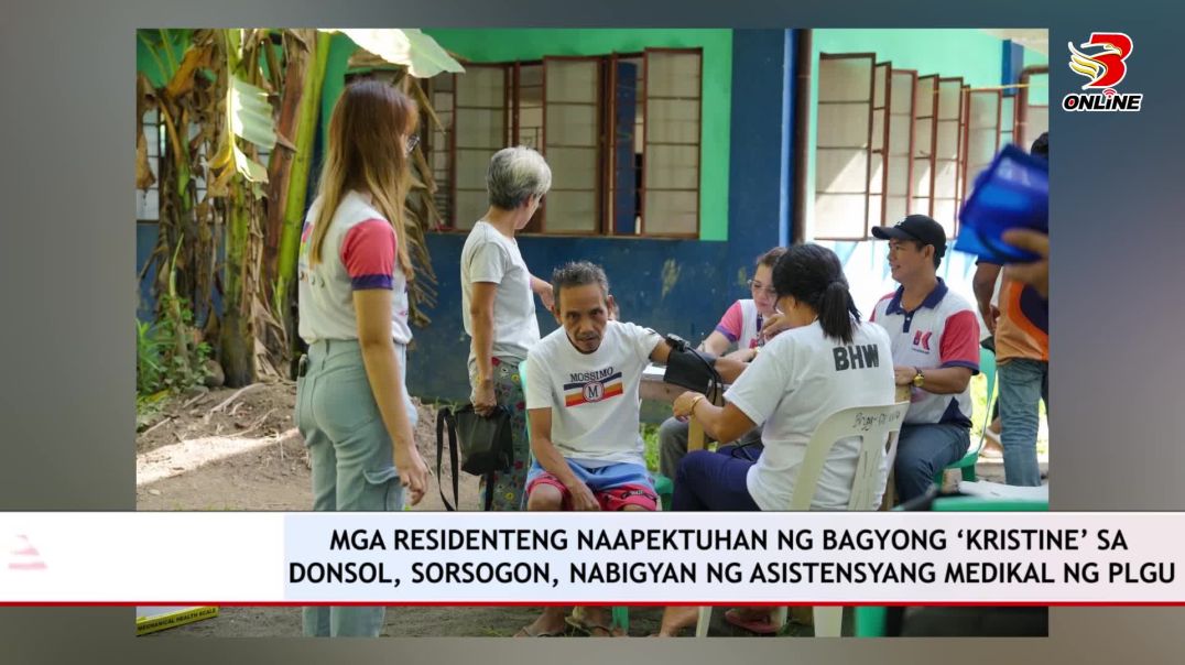 ⁣Mga Rresidenteng Naapektuhan ng Bagyong ‘Kristine’ sa Donsol, Sorsogon, Nabigyan ng Asistensyang Med