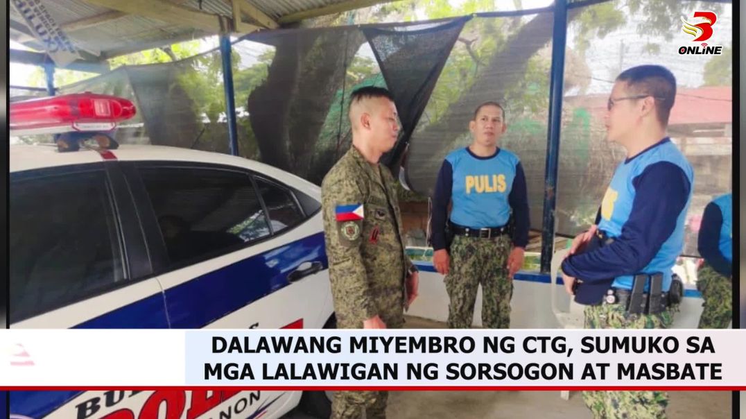 Dalawang Miyembro ng CTG, Sumuko sa mga Lalawigan ng Sorsogon at Masbate