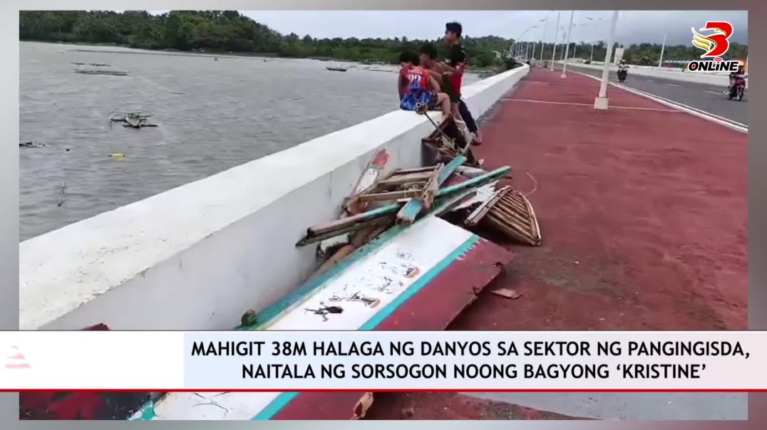 ⁣Mahigit ₱38m na halaga ng danyos sa sektor ng pangingisda, naitala ng sorsogon noong bagyong ‘kristi