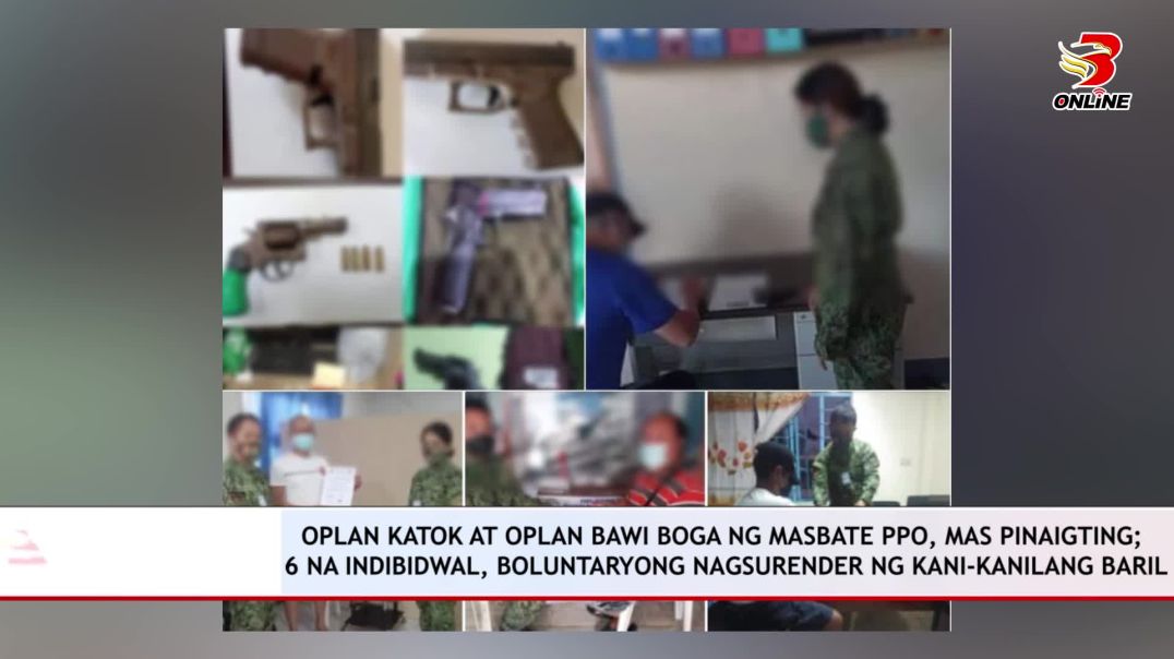 Oplan Katok at Oplan Bawi Boga ng Masbate PPO, mas Pinaigting; 6 na Indibidwal, Boluntaryong Nagsure