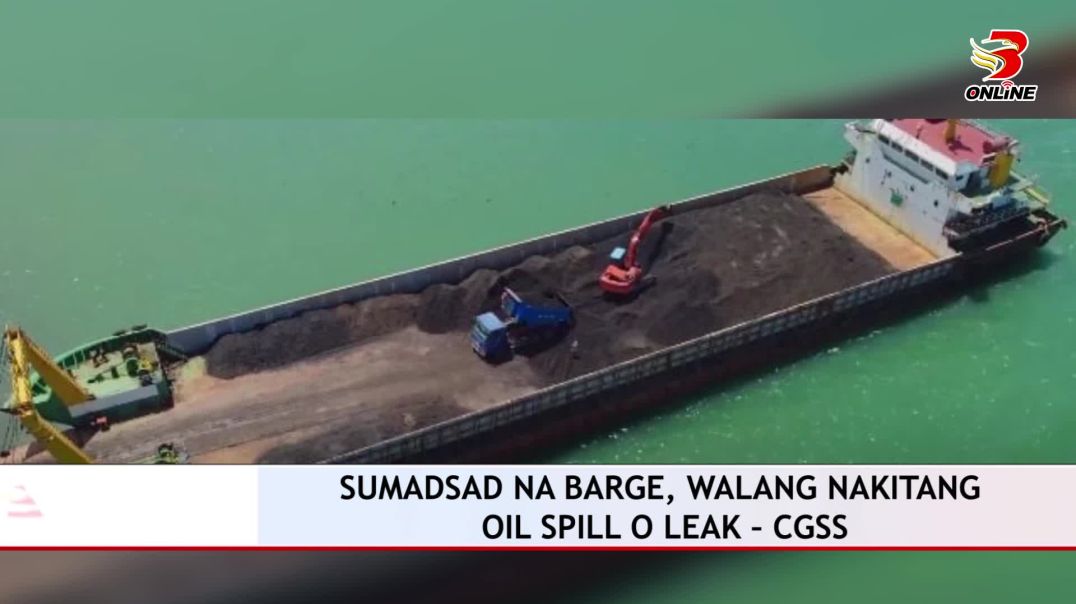 ⁣Sumadsad na barge, walang nakitang oil spill o leak – CGSS