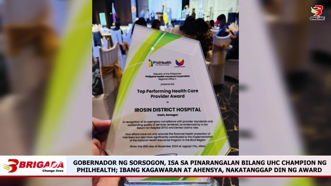 ⁣Gobernador ng Sorsogon, isa sa pinarangalan bilang UHC Champion ng PhilHealth; ibang Kagawaran at ah