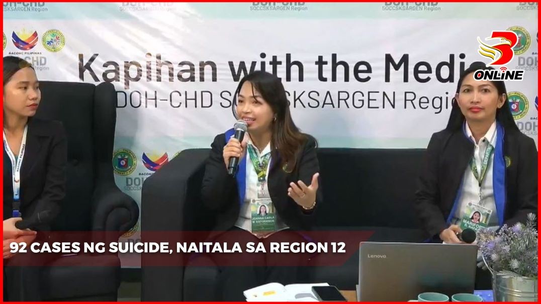 ⁣92 cases ng suicide, naitala sa Region 12