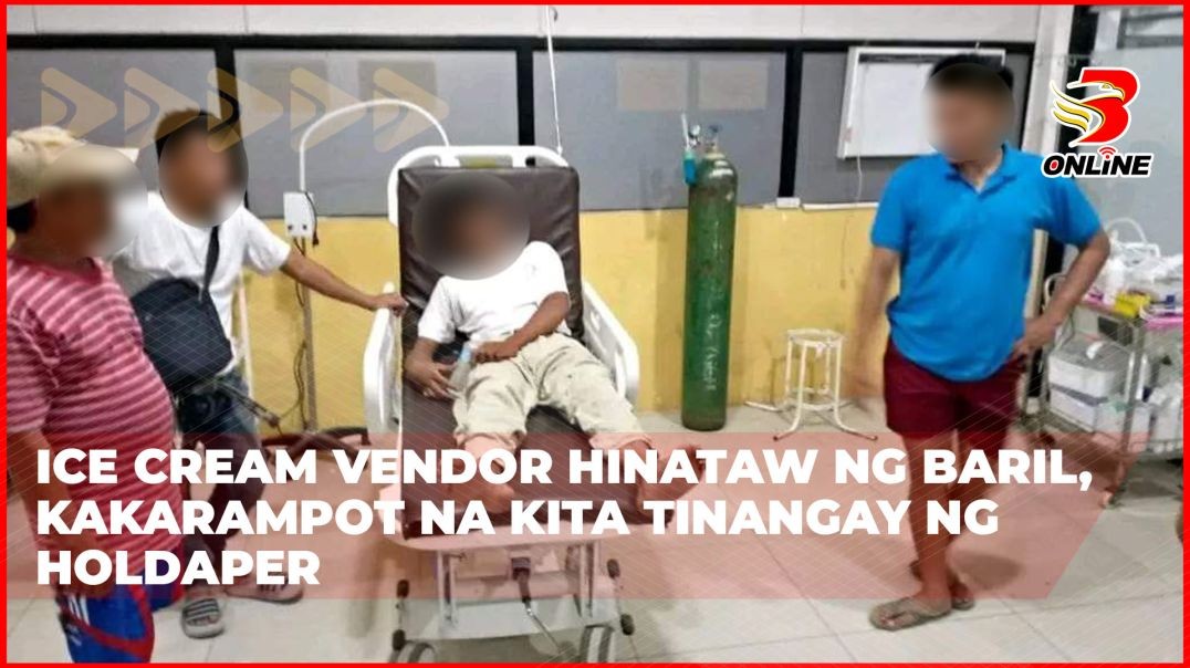 ⁣Ice cream vendor hinataw ng baril, kakarampot na kita tinangay ng holdaper
