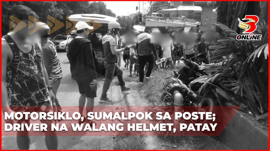 Motorsiklo, sumalpok sa poste; Driver na walang helmet, patay