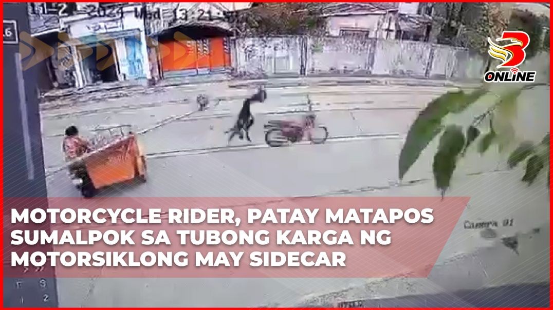 ⁣Motorcycle rider, patay matapos sumalpok sa tubong karga ng motorsiklong may sidecar