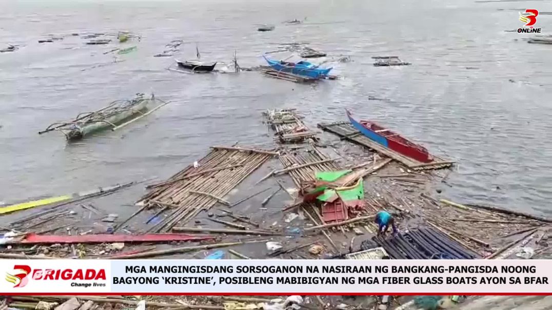 ⁣Mga mangingisdang nasiraan ng bangka noong bagyong ‘Kristine’, posibleng mabigyan ng mga fiber glas