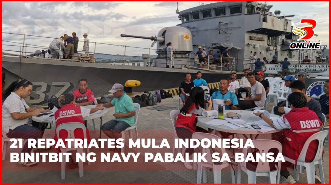 ⁣21 repatriates mula Indonesia binitbit ng Navy pabalik sa bansa