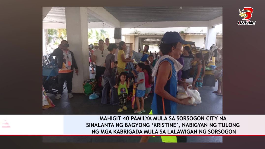 MAHIGIT 40 PAMILYA MULA SA SORSOGON CITY NA SINALANTA NG BAGYONG ‘KRISTINE’, NABIGYAN NG TULONG NG M