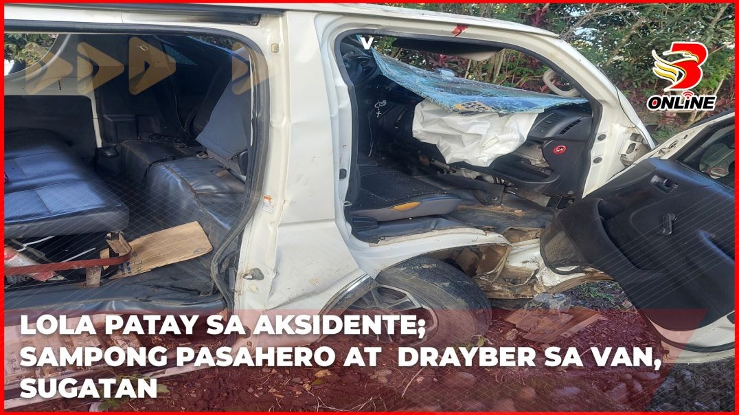 Lola patay sa aksidente; sampong pasahero at drayber ng van, sugatan