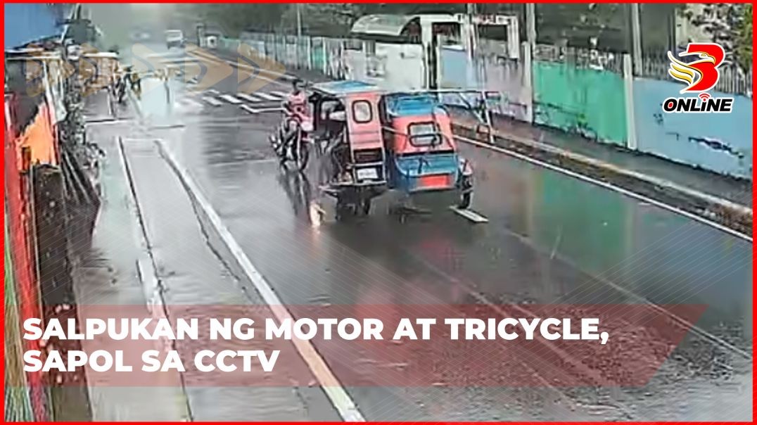 Salpukan ng motor at tricycle, sapol sa cctv