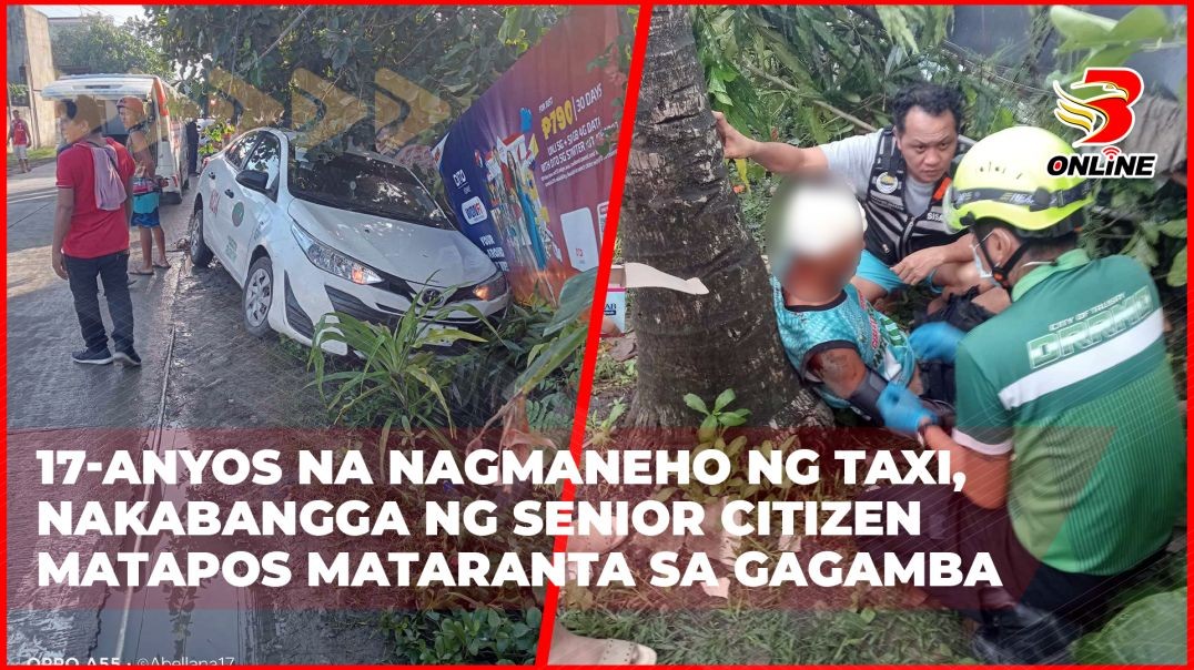 ⁣17-anyos na nagmaneho ng taxi, nakabangga ng senior citizen matapos mataranta sa gagamba