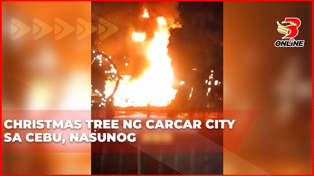 ⁣Christmas Tree ng Carcar City sa Cebu, nasunog