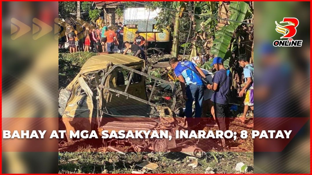 Bahay at mga sasakyan, inararo; 8 patay