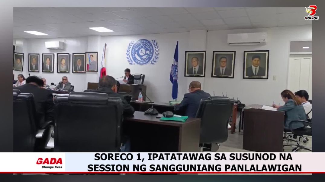 ⁣SORECO 1, ipatatawag sa susunod na session ng Sangguniang Panlalawigan