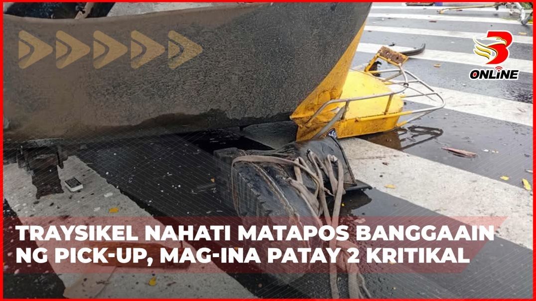 Traysikel nahati matapos banggaain ng pick-up, mag-ina patay 2 kritikal