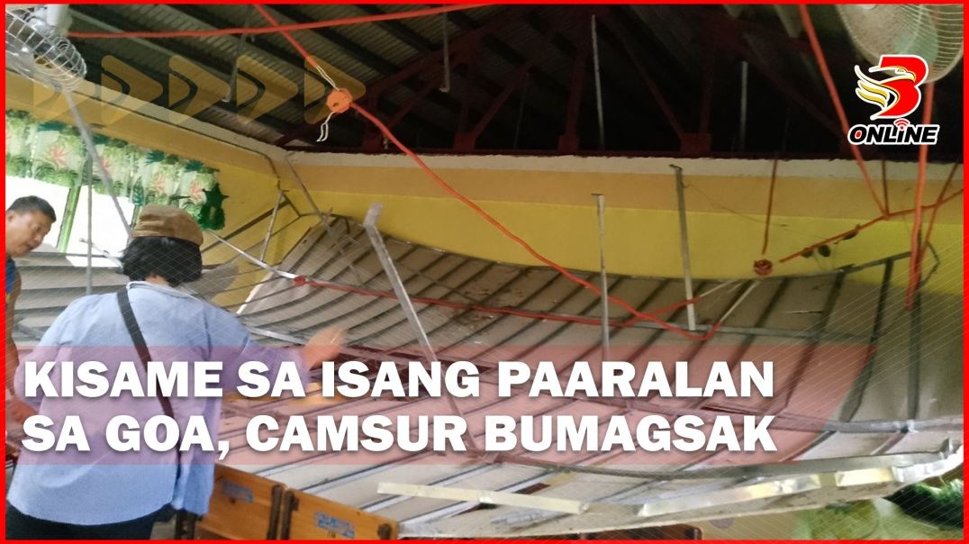 ⁣Kisame sa isang paaralan sa Goa, Camarines Sur, bumagsak