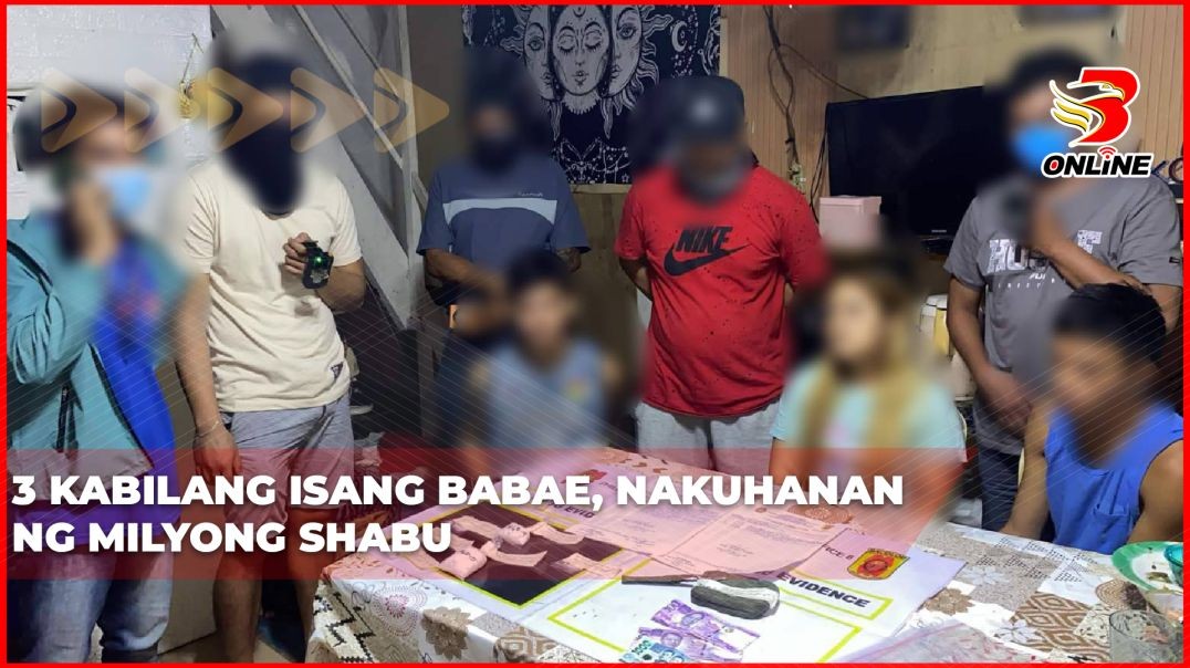 ⁣3 kabilang isang babae, nakuhanan ng milyong shabu