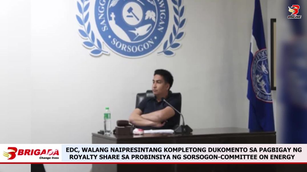 ⁣EDC, WALANG NAIPRESINTANG KOMPLETONG DUKOMENTO SA PAGBIGAY NG ROYALTY SHARE SA PROBINSIYA NG SORSOGO