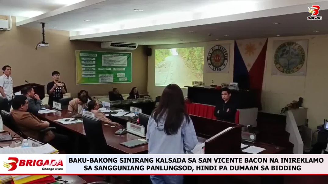 ⁣Baku-bakong sinirang kalsada sa San vicente bacon na inireklamo sa sangguniang panlungsod, hindi pa 