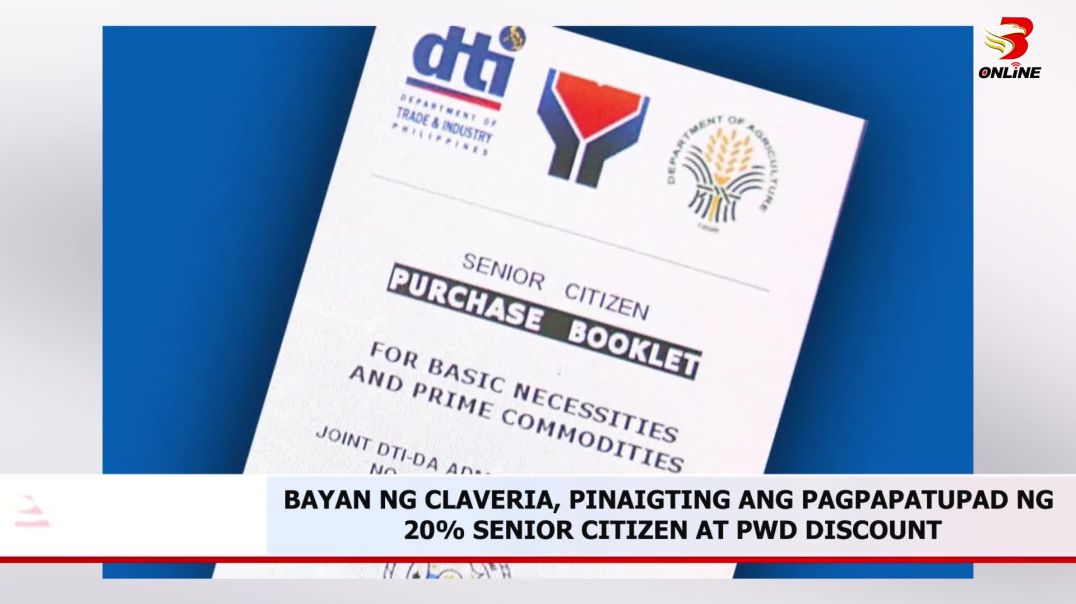 ⁣BAYAN NG CLAVERIA, PINAIGTING ANG PAGPAPATUPAD NG 20% SENIOR CITIZEN AT PWD DISCOUNT